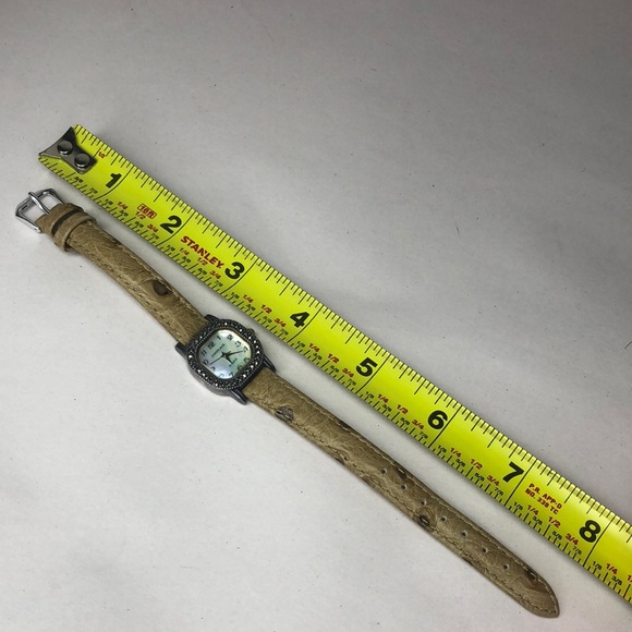 JUDITH JACK Swiss Movement MOP Face Marcasite Bezel Alligator Band Watch NWOT - Picture 15 of 17